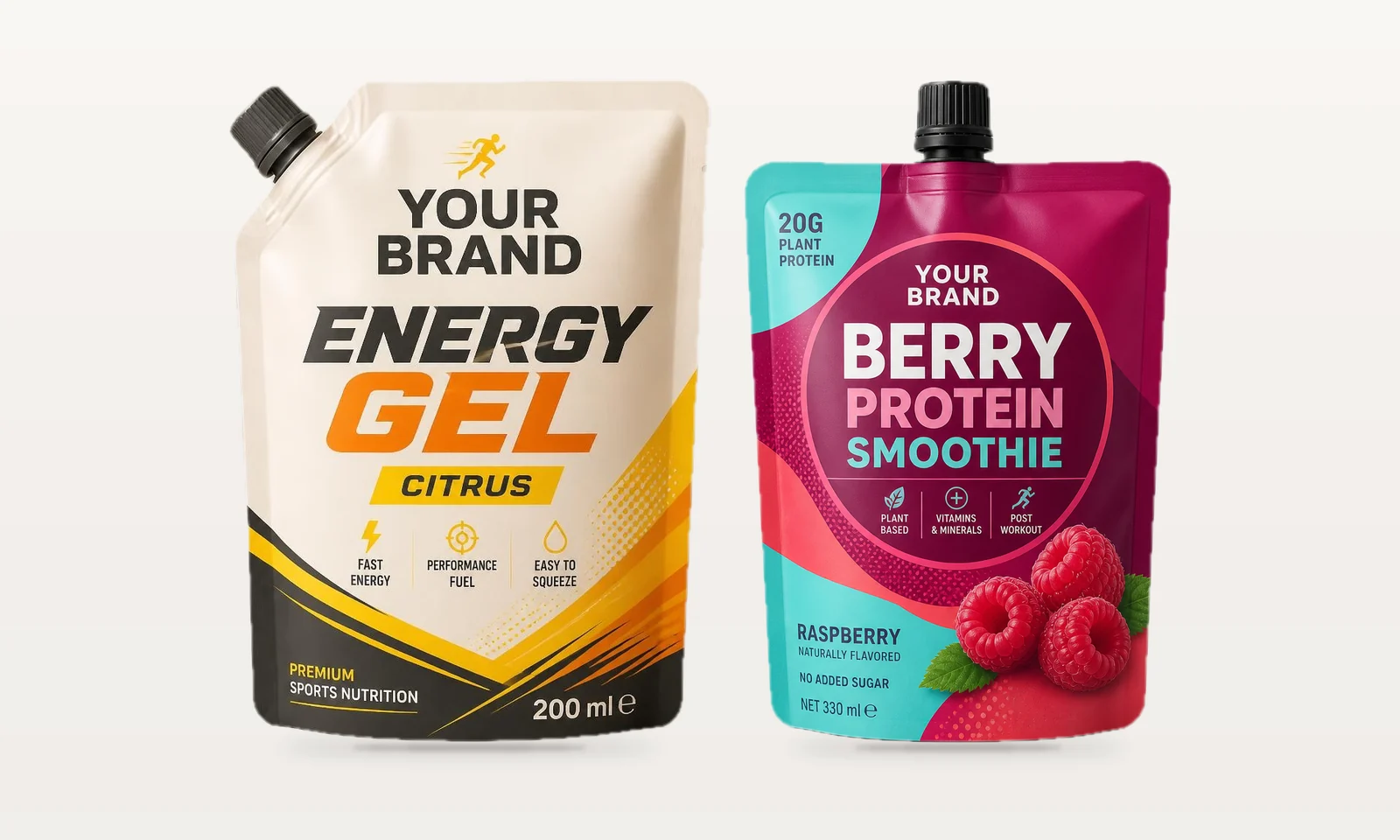 Projeye özel uygulamalara ait doypack ambalajları