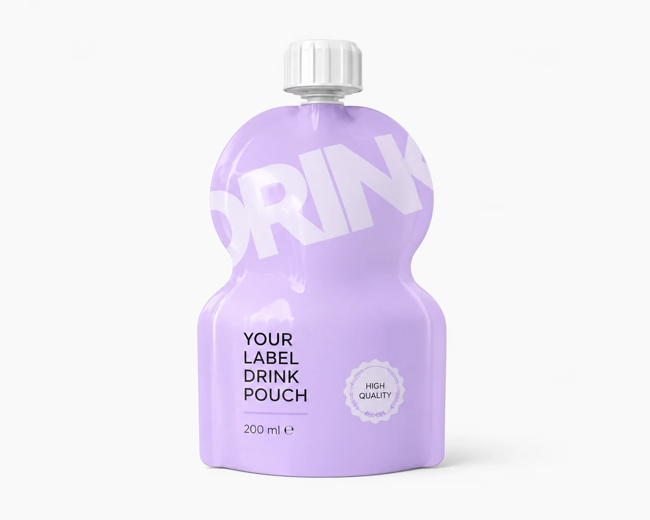 Merkez spoutlu ergonomik kavisli temsili doypack ambalajı