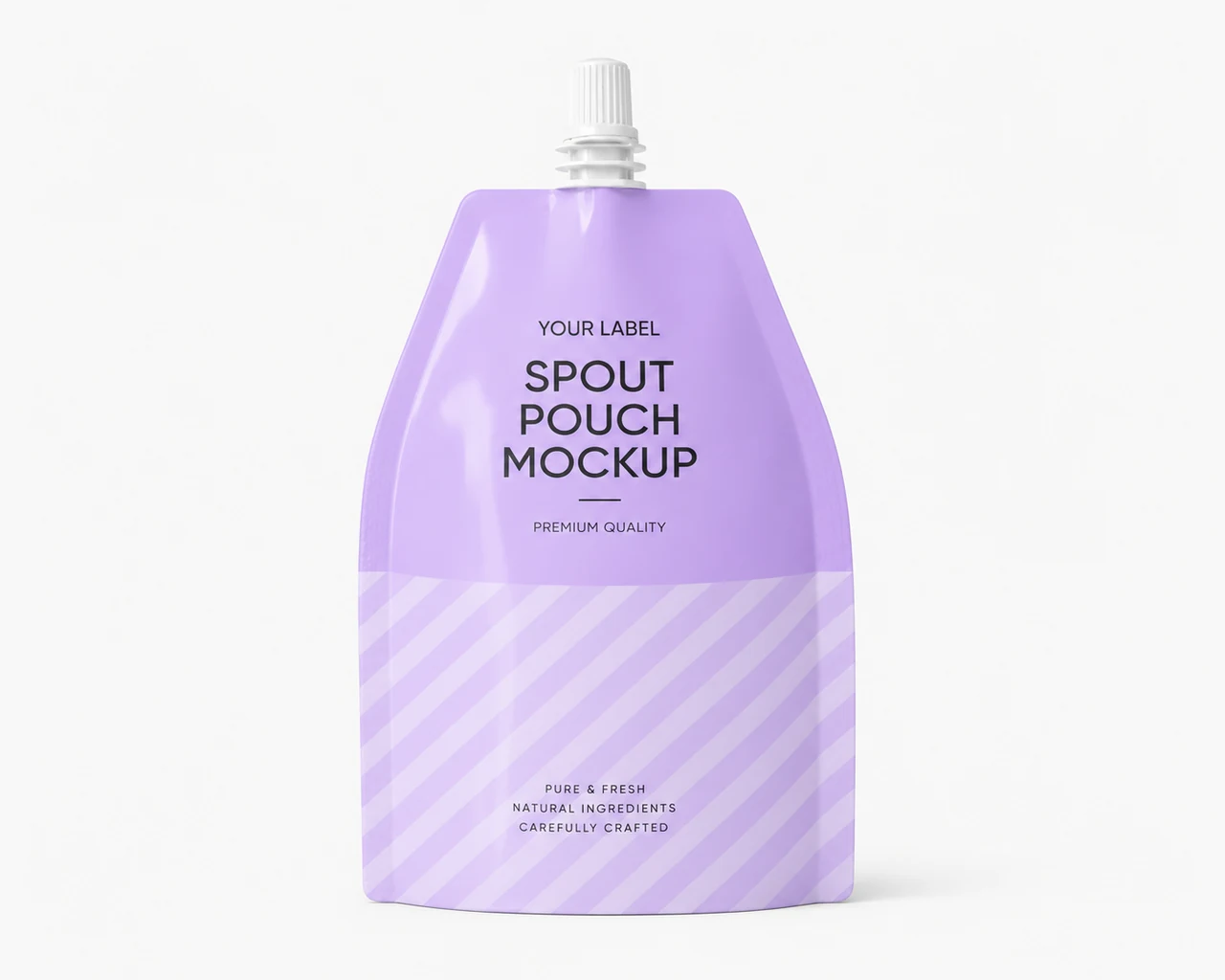 Merkez spoutlu, dar omuzlu konik temsili doypack ambalajı